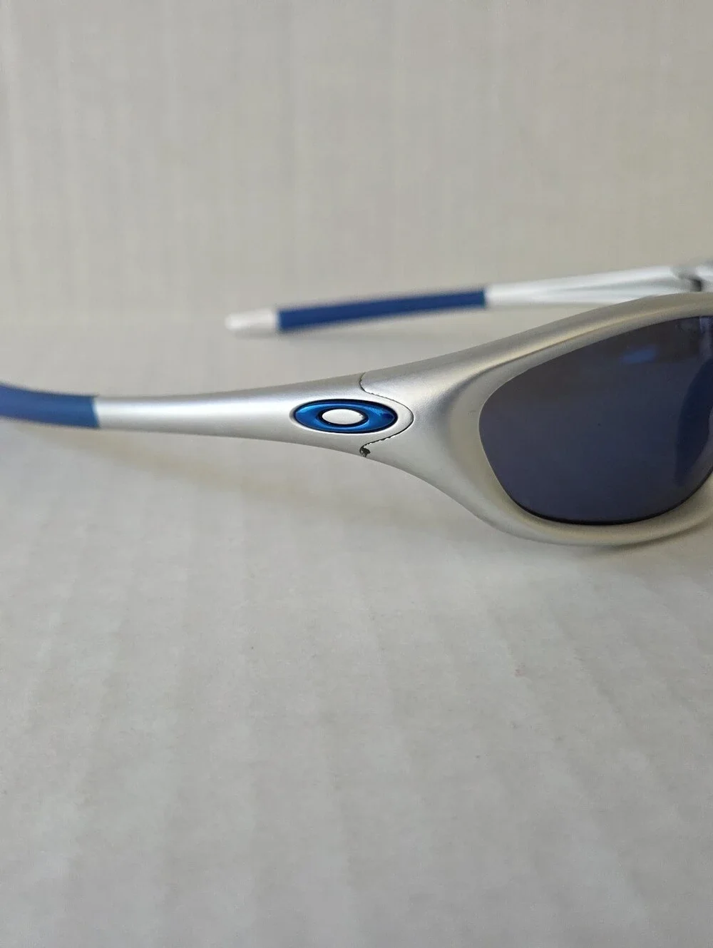 Oakley Twenty XX FMJ Sunglasses Silver Ice Blue Iridium Lens Made in USA w/ Case